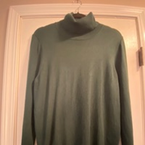 Womens Calvin Klein Green Turtleneck Sweater Size L - Picture 1 of 6
